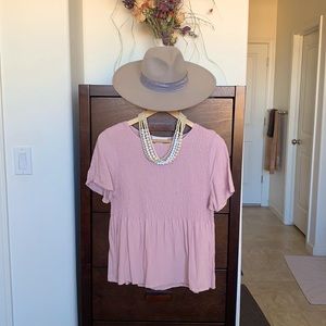 Blush Pink Rouched Blouse